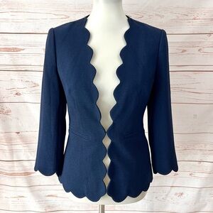 Ted Baker Navy Furna Scalloped Trim Blazer